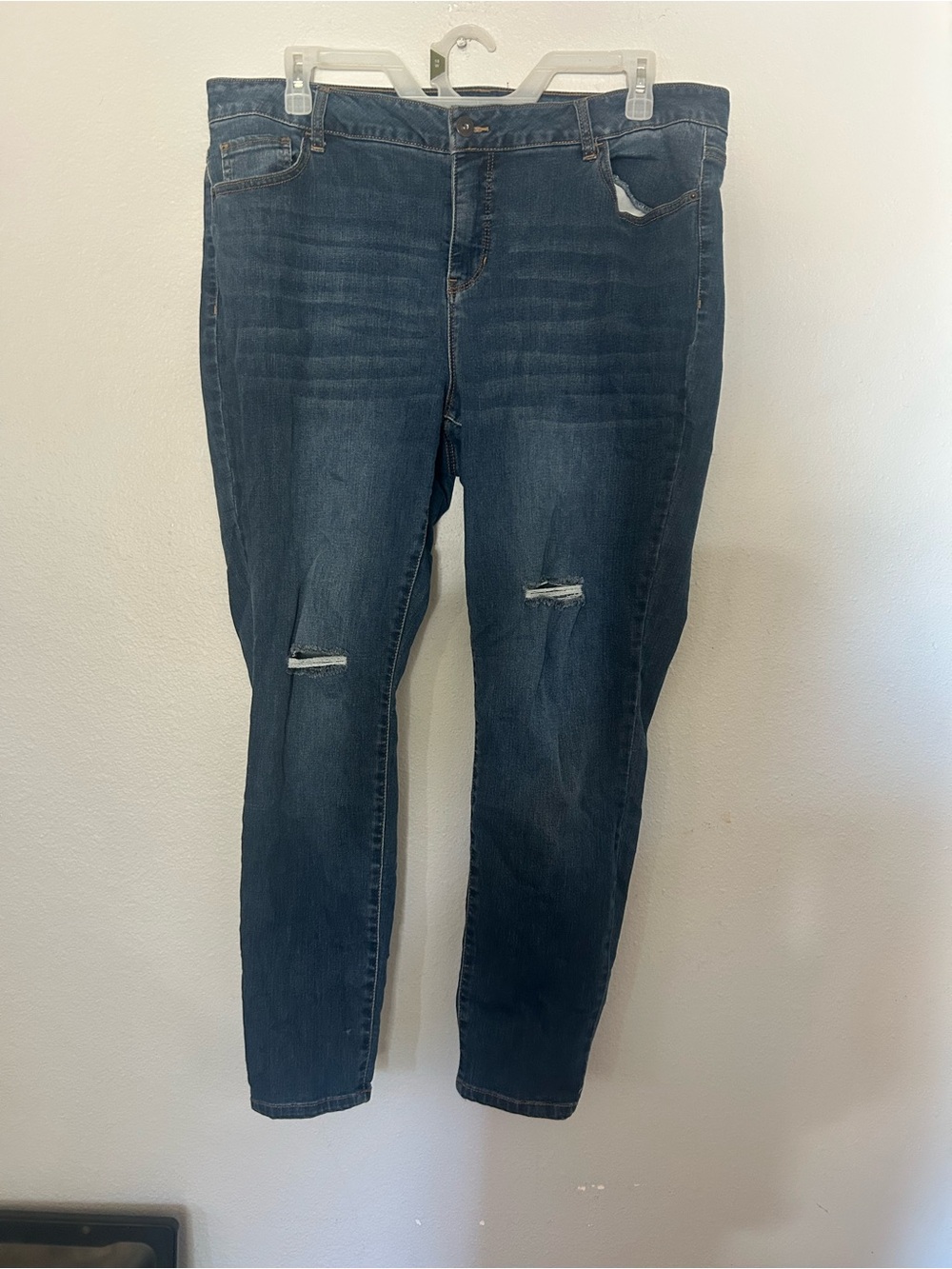 Stitch star Dark Blue Distressed Women’s Jeans